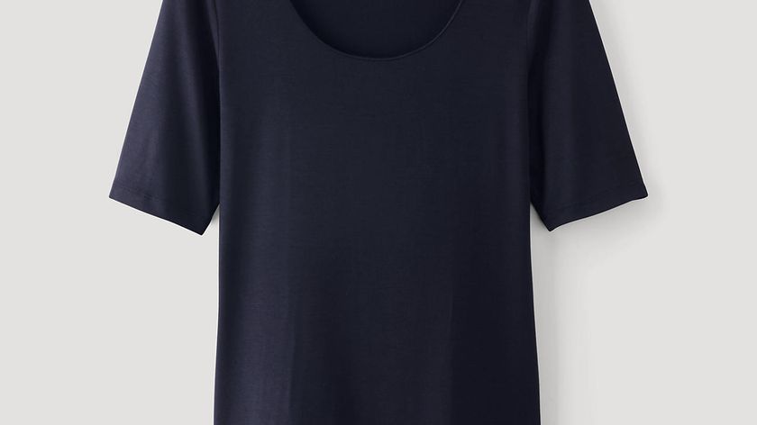 hessnatur Damen Kurzarmshirt aus TENCEL™Modal - blau - Größe 42