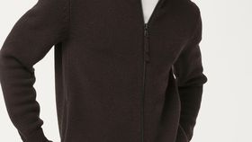 hessnatur Herren Zip-Jacke aus Bio-Lambswool - braun - Größe 50