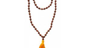 Mala "Rudraksha mit Messingperlen" 54cm - 82 Perlen