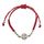 Armband "Muladhara Chakra" rot 1,4cm Silber 925 mit verstellbarem Baumwollband