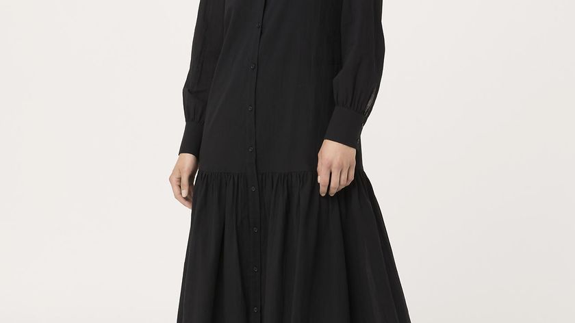 hessnatur Damen Midikleid aus Bio-Baumwolle - schwarz - Größe 42