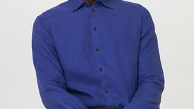 hessnatur Herren Hemd Relaxed aus Leinen - blau - Größe M (41/42)