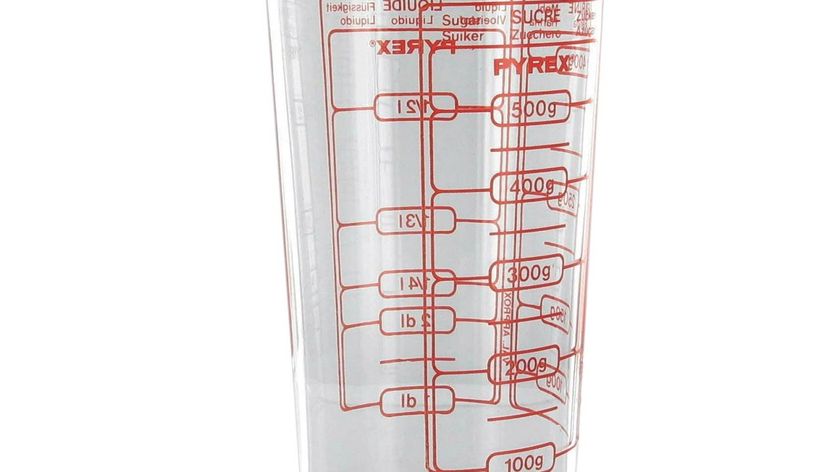 Pyrex Messbecher 0,5l - hohe Becherform aus hitzebeständigem Glas