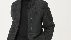 hessnatur Herren Walkjacke aus Bio-Merinowolle mit Bio-Baumwolle - grau - Größe 46