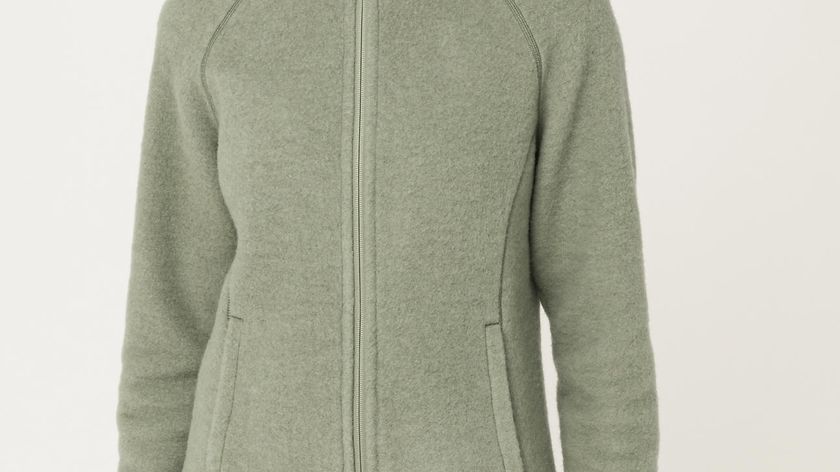 hessnatur Damen-Outdoor Wollfleece-Jacke aus Bio-Merinowolle - grün - Größe 34