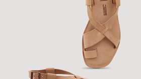 hessnatur Damen Leder-Sandale - braun - Größe 36