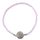 Armband "Blume des Lebens" 1,2cm Silber 925 mit Rosenquarz Perlen 6cm elastisch