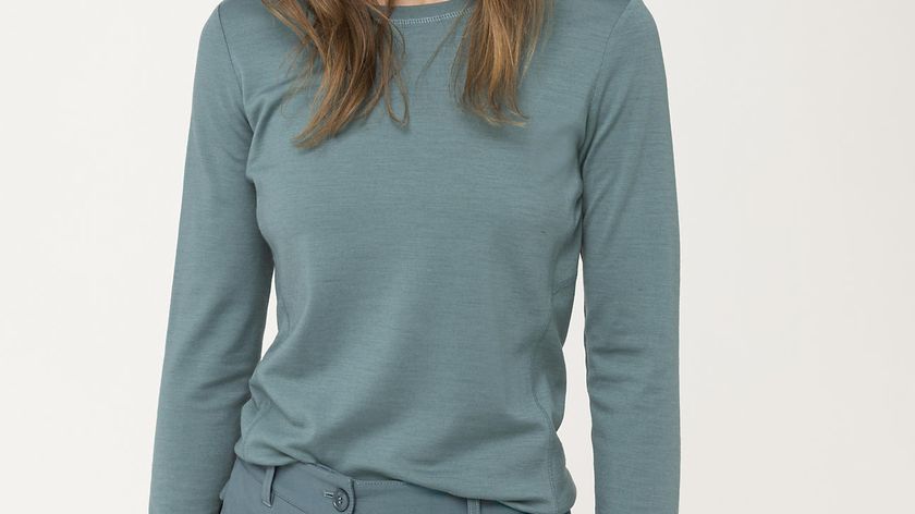 hessnatur Damen-Outdoor Langarmshirt aus Bio-Merinowolle - grün - Größe 46