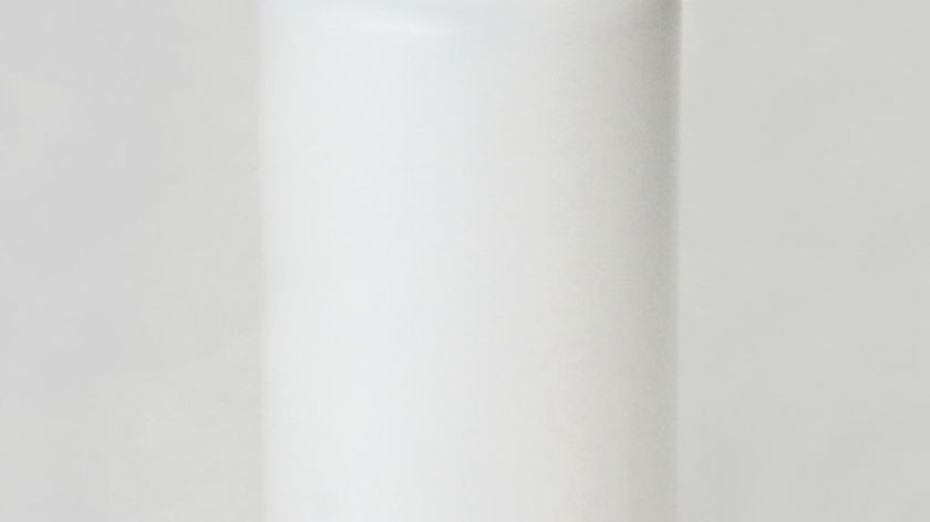 Rundflasche natur HDPE 500ml mit Pumpspender weiss