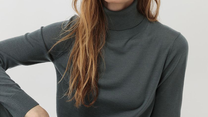 hessnatur Damen Rollkragenpullover aus Bio-Merinowolle - grün - Größe 44