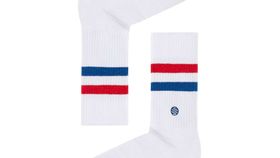 Natural Vibes Crew White Retro-Socken weiß aus Bio-Baumwolle