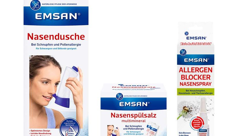 Emsan Heuschnupfen Set mit Nasendusche, Salz und Nasenspray