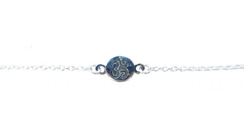 Armband "Om" 0,7cm Silber 925 mit 20cm Silberkette