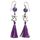 Ohrhänger "Engel" 1,2cm Silber 925 mit Amethyst-Perle und  Lila Quaste, 5,5cm