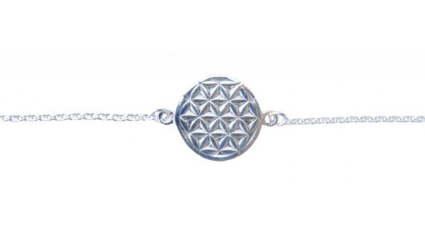 Armband "Blume des Lebens" 1,4cm Silber 925 mit 20cm Silberkette