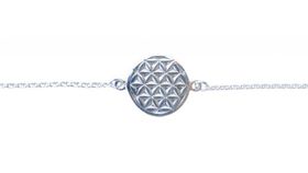 Armband "Blume des Lebens" 1,4cm Silber 925 mit 20cm Silberkette