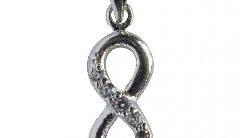 Anhänger "8" 5 Zirkonia 1,7x0,8cm Silber 925 1,3g