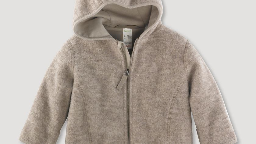 hessnatur Baby Wollfleece Jacke aus Bio-Merinowolle - grau - Größe 74/80