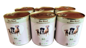 Bio Hundefutter - Rind mit Karotten und Brokkoli 6 x 800g