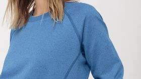 hessnatur Damen-Outdoor Sweatshirt aus Bio-Baumwolle mit Hanf und Schurwolle - blau - Größe 42