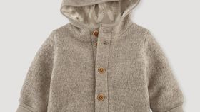 hessnatur Baby Walkjacke aus Bio-Merinowolle - grau - Größe 98/104