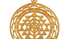 Anhänger "Shri-Yantra" filigran Messing 3cm, 5,0g