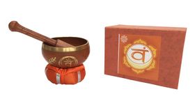 Klangschalen Set "Swadistanam Chakra" orange mit Klöppel & Kissen 12cm ca. 500g