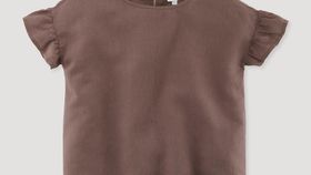 hessnatur Kinder Blusenshirt aus Leinen mit Bio-Baumwolle - braun - Größe 98/104