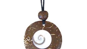 Halskette Kokosnuss mit Shiva-Eye 3cm