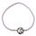 Armband "Om" 1,3cm Silber 925 mit Rosenquarz Perlen 6cm elastisch