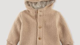 hessnatur Baby Walkjacke aus Bio-Merinowolle - beige - Größe 86/92