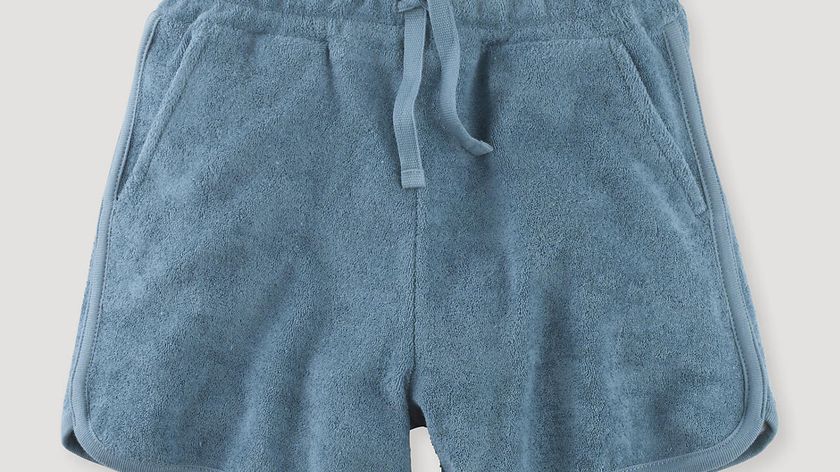 hessnatur Kinder Frottee Shorts aus Bio-Baumwolle - blau - Größe 158/164