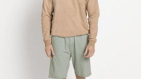 hessnatur Herren Pflanzengefärbte Sweat-Shorts aus Bio-Baumwolle mit Kapok - blau - Größe 56