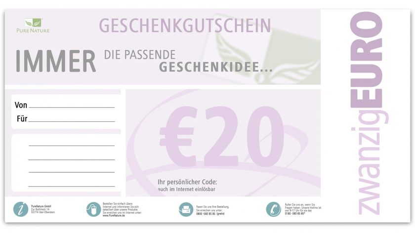 Geschenkgutschein Wert: 20,00 Euro