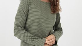 hessnatur Damen Langarm-Schlafshirt aus Bio-Baumwolle - grün - Größe 40
