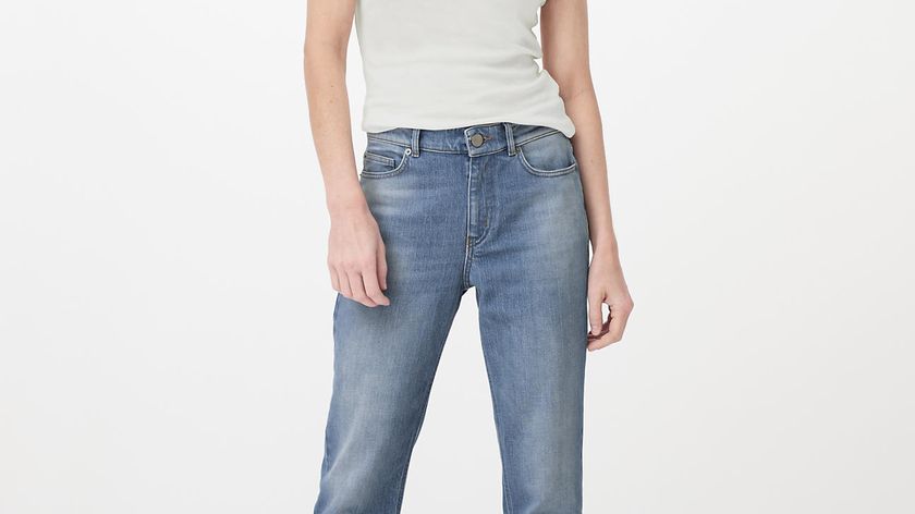 hessnatur Damen Jeans BEA High Rise Straight Cropped aus Bio-Denim - blau - Größe 33/30