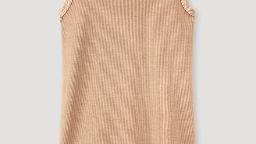 hessnatur Damen WUNDERKIND X HESSNATUR Ärmelloses Top Mineral Dye aus Bio-Baumwolle - beige - Größe 48