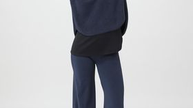 hessnatur Loungewear Hose Flared Medium Cut ACTIVE LIGHT aus Bio-Baumwolle - blau - Größe 46