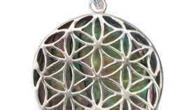 Anhänger "Paua Blume des Lebens" Silber 925 2,5cm
